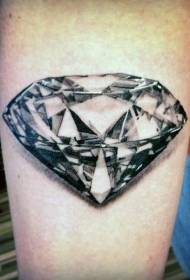 섬세한 사실적인 흑백 다이아몬드 문신 패턴
