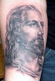 Jesus silhouette portrait black tattoo pattern
