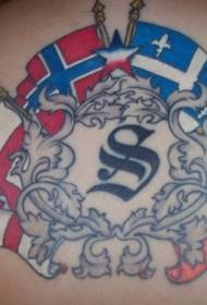British medal symbol tattoo pattern