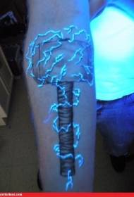 arm ray hammer and fluorescent lightning tattoo pattern