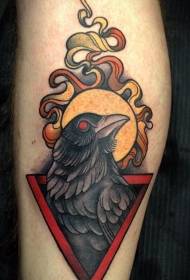 Arm Color Old School Triangle Eagle Tattoo Picture