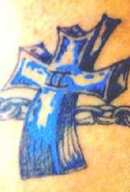 Motif de tatouage brassard en croix bleue