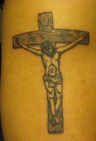Jėzus ant kryžiaus klasikinis tatuiruotės modelis