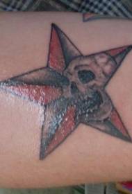 Red and Black Stars Tattoo Pattern