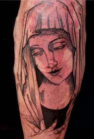 model de tatuaj linie neagră modelul tatuaj Fecioara Maria