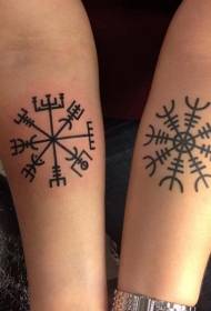 arm black snowflake symbol tattoo pattern