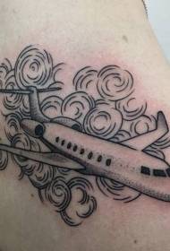 stick stil svart jet tatuering mönster