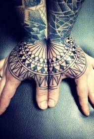 Hand-back black tribal style moldings geometric tattoo pattern