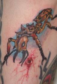 farget maur og blå bakgrunns tatoveringsmønster