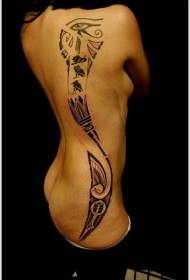 back beautiful black Egyptian totem tattoo pattern