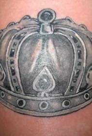 realistinen kruunu musta tatuointikuvio