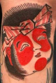 Japansk tatueringsfigur röd stämmer traditionell stil med 9 japanska tatueringar Bild