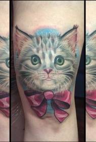 model de tatuaj pisică roz roz