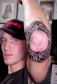 Elbow Black tribal totem tattoo pattern