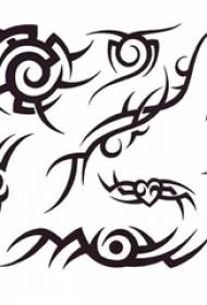 black line sketch literary classic domineering totem tattoo manuscript