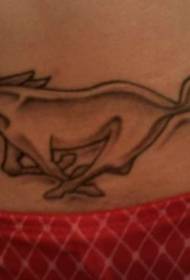 Motif de tatouage noir logo voiture Mustang