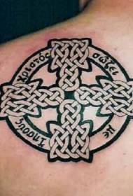 Black Irish knot cross tattoo pattern