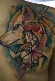watercolor style messy lines creative tattoo works pattern