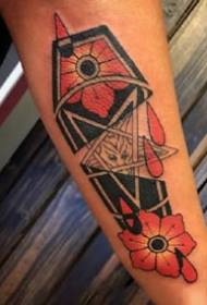 red school style European and American Elm creative tattoo