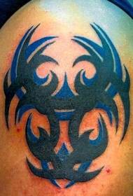 Blue and Black Tribal Symbol Tattoo Pattern