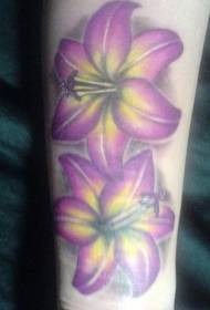 female arm color alpine lily tattoo picture