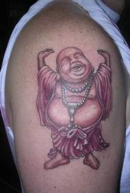váll barna vallási nevető Buddha tetoválás minta