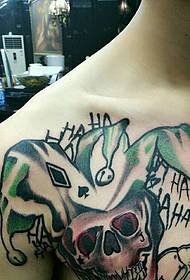 personalizuotas akvarelės tatuiruotės tatuiruotės modelis ant krūtinės