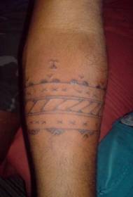 male arm black totem tattoo picture