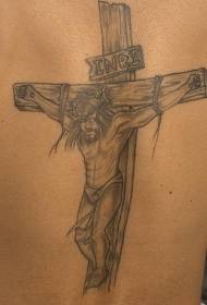 Jesus was crucified on the cross black gray tattoo pattern
