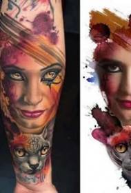 a set of realistic tattoos in a watercolor style picture 9