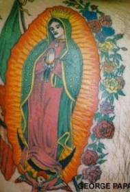 Benfarve St. Guadalupe - Mary tatoveringsmønster