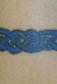 blue Celtic knot arm ring tattoo pattern