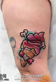 painted ice cream bow tattoo pattern