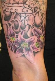 Purple Lily Tattoo Pattern