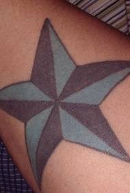 Blauw en zwart pentagram tattoo patroon