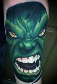 Leg Color Ferocious Green Giant Tattoo Pattern