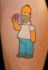 Simpson Tattoo - ตัวการ์ตูนเคลื่อนไหวรูปแบบรอยสักสีเหลืองของ Simpson