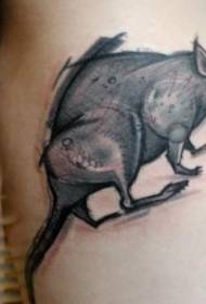 Motif noir de tatouage de grosse souris
