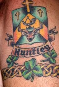 Patrúin dath tattoo suaitheantas teaghlaigh Huntley