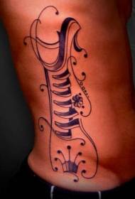 sānu ribu vainaga piezīme melns tetovējuma raksts