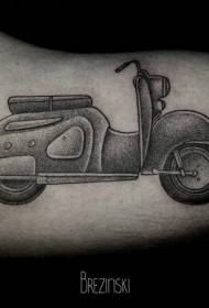 patró de tatuatge de motocicleta de motiu vintage negre