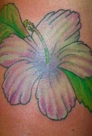 shoulder pastel colored hibiscus tattoo pattern