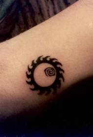 arm Buddhist black sun tattoo pattern