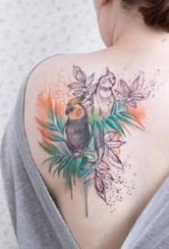 a small group of nice watercolor tattoo pictures of 9