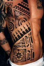 huge black and white Polynesian jewelry tattoo pattern
