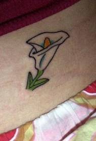 Brazo simple herradura blanca Lotus tatuaje patrón