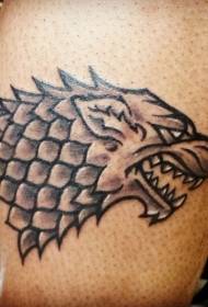 modèle de tatouage bête mystérieuse simple noir et blanc