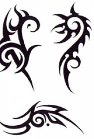 dorëshkrimi i linjave të tatuazhit të linjës së zezë të skicës Domineering Classic Totem