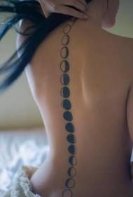 back black spine beautiful black and white different moon tattoo pattern