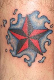 Cou couleur eau avec motif tatouage pentagramme